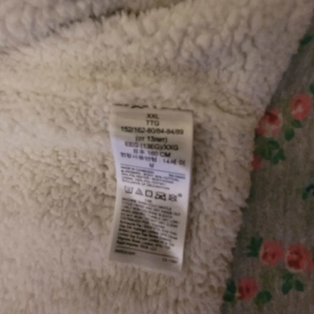 Gap Girl Floral Gray Sherpa Lined Hoodie Size XXL (14-16)